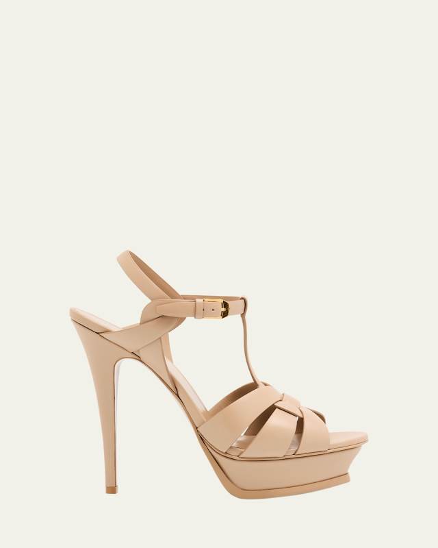 Tribute Leather T-Strap Platform Sandals